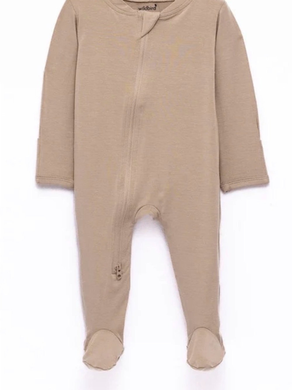 WildBird cloudblend Neutral Beige Footed Zipper Pajama One-Piece